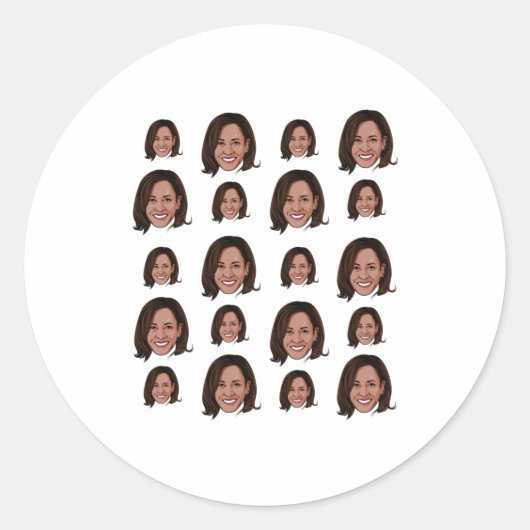 Kamala Pattern Ronde Sticker (Voorkant)