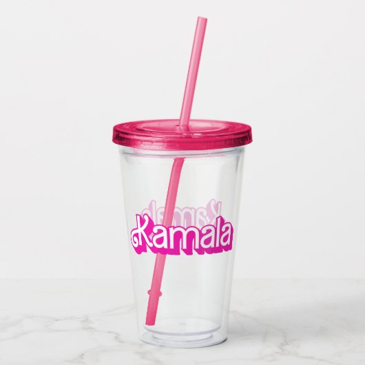 Kamala Pink Acryl Drinkbeker (Achterkant)