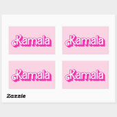 Kamala Pink Rechthoekige Sticker (Vel)