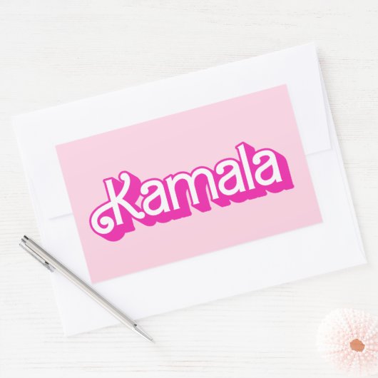 Kamala Pink Rechthoekige Sticker (Envelop)