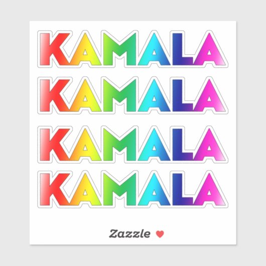 Kamala Rainbow Gradient Typografie LGBT Pride Sticker (Vel)