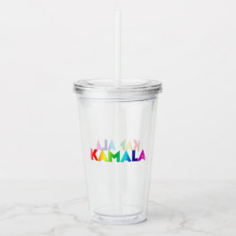 Kamala Rainbow Gradient Typografie Modern Pride Acryl Drinkbeker