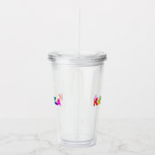 Kamala Rainbow Gradient Typografie Modern Pride Acryl Drinkbeker (Rechts)