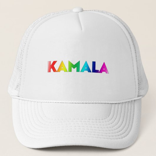 Kamala Rainbow Gradient Typografie Modern Pride Trucker Pet (Voorkant)