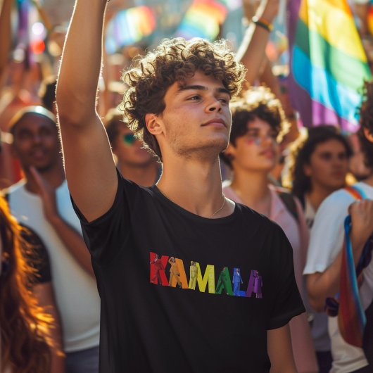 KAMALA Rainbow Pride Flag 2024 Verkiezing T-shirt