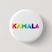 Kamala regenboog gradiënt moderne typografie trots ronde button 3,2 cm (Voorkant)