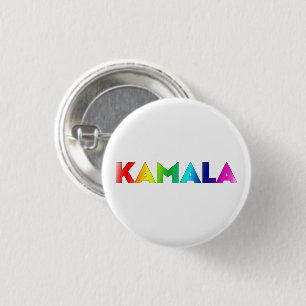 Kamala regenboog gradiënt moderne typografie trots ronde button 3,2 cm