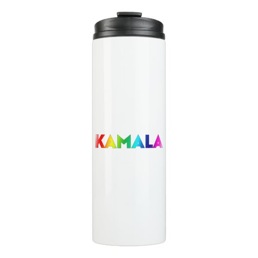 Kamala regenboog gradiënt moderne typografie trots thermosbeker (Voorkant)