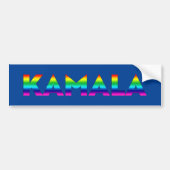 Kamala regenboog typografie lgbt gay pride blauw bumpersticker (Voorkant)