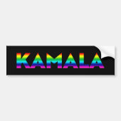 Kamala regenboog typografie lgbt gay pride zwart bumpersticker (Voorkant)