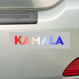Kamala rood wit blauw gradiënt typografie grijs bumpersticker