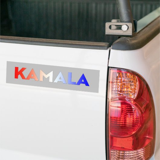 Kamala rood wit blauw gradiënt typografie grijs bumpersticker (Op Truck)