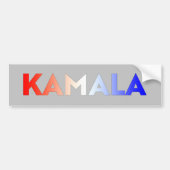 Kamala rood wit blauw gradiënt typografie grijs bumpersticker (Voorkant)