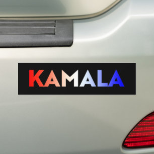 Kamala rood wit blauw gradiënt typografie zwart bumpersticker