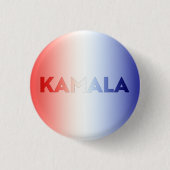 Kamala rood wit blauw typografie patriottisch ronde button 3,2 cm (Voorkant)