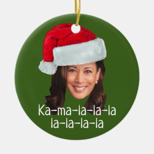 Kamala Santa Hat Biden Harris 2020 grappige vakant Keramisch Ornament (Voorkant)