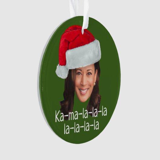 Kamala Santa Hat - Biden Walz 2024 grappige vakant Ornament (voorkant)