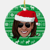 Kamala Santa Hat en Aviators Keramisch Ornament (Achterkant)