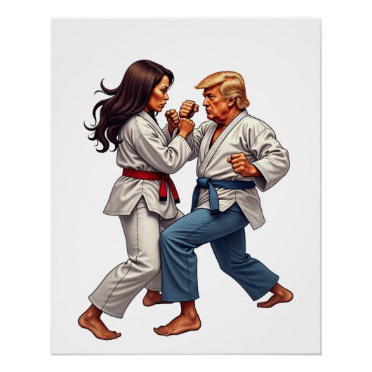 Kamala Trump vecht 2024 Perfect Poster (Voorkant)