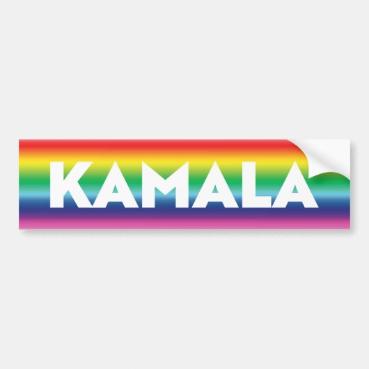 Kamala typografie regenboog gradiënt lgbt trots bumpersticker (Voorkant)