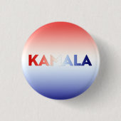 Kamala typografie rood wit en blauw patriottisch ronde button 3,2 cm (Voorkant)