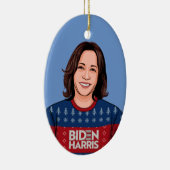 Kamala Ugly Sweater Biden Harris Keramisch Ornament (Rechts)