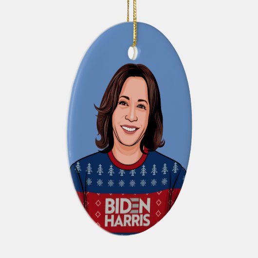 Kamala Ugly Sweater Biden Harris Keramisch Ornament (Rechts)