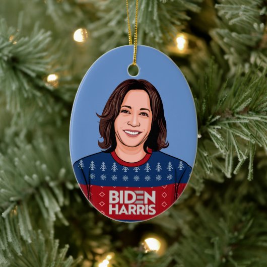 Kamala Ugly Sweater Biden Harris Keramisch Ornament (Boom)