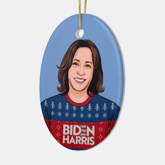 Kamala Ugly Sweater Biden Harris Keramisch Ornament (Links)