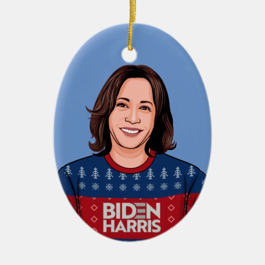 Kamala Ugly Sweater Biden Harris Keramisch Ornament (Voorkant)
