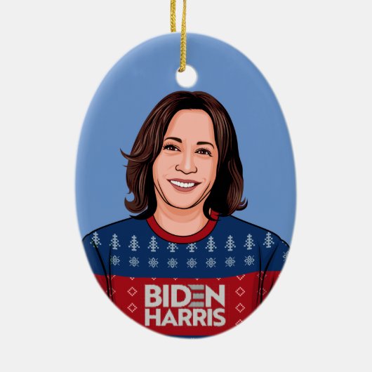 Kamala Ugly Sweater Biden Harris Keramisch Ornament (Achterkant)
