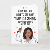 Kamala Valentijn - Trump is een crimineel Happy V- Kaart (Voorkant)