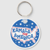 Kamala voor Amerika 2024 President Patriotic Flag Sleutelhanger (Voorkant)