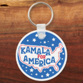 Kamala voor Amerika 2024 President Patriotic Flag Sleutelhanger (Achterkant)