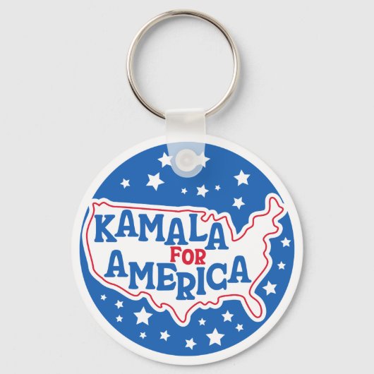 Kamala voor Amerika 2024 President Patriotic Flag Sleutelhanger (Achterkant)