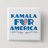 Kamala voor Amerika 2024 President Patriottisch Ha Vierkante Button 5,1 Cm (Voorkant)