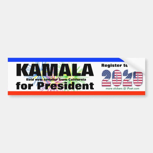 KAMALA VOOR PRESIDENT - 2020 - BUMPERSTICKER (Voorkant)