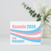 Kamala voor President 2024 Transgendervlag Briefkaart (Staand voorkant)