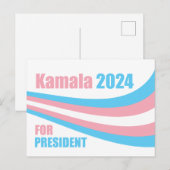 Kamala voor President 2024 Transgendervlag Briefkaart (Voorkant / Achterkant)