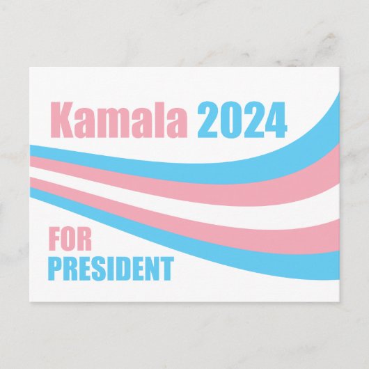 Kamala voor President 2024 Transgendervlag Briefkaart (Voorkant)