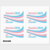 Kamala voor President 2024 Transgendervlag Rechthoekige Sticker (Vel)