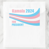 Kamala voor President 2024 Transgendervlag Rechthoekige Sticker (Tas)