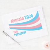 Kamala voor President 2024 Transgendervlag Rechthoekige Sticker (Envelop)