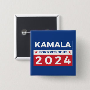 Kamala voor President 2024 Vierkante Button 5,1 Cm
