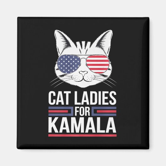 Kamala voor President - Cat Lady Uni Magneet (Voorkant)