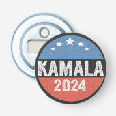 Kamala voor President Kamala Verkiezingen 2024 Button Flesopener (Voorkant)