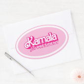 Kamala voor President Pink Style Ovale Sticker (Envelop)