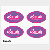Kamala voor President Pink Style Ovale Sticker (Vel)