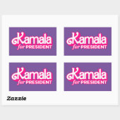 Kamala voor President Pink Style Rechthoekige Sticker (Vel)