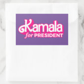 Kamala voor President Pink Style Rechthoekige Sticker (Tas)